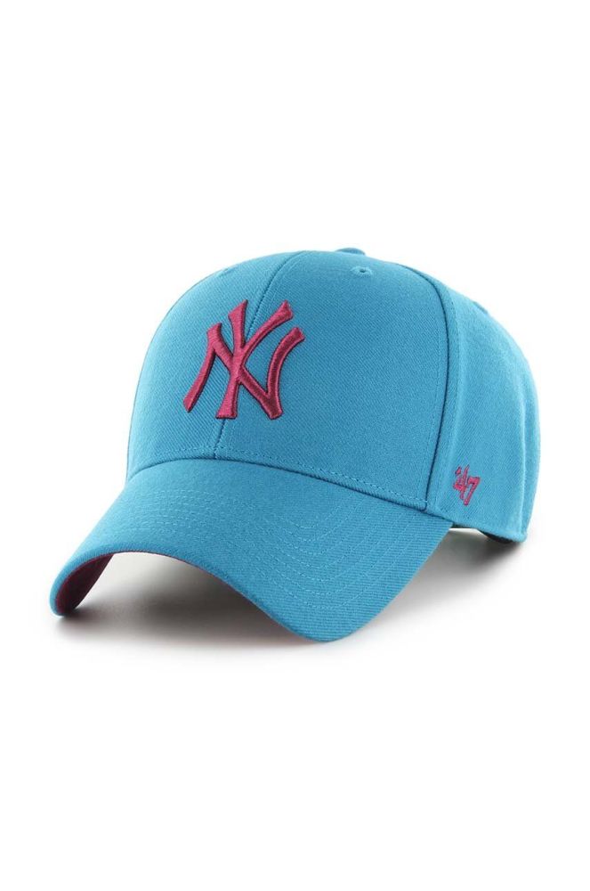 Кепка з домішкою вовни 47brand MLB New York Yankees колір зелений з аплікацією