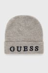Дитяча шапка з домішкою вовни Guess колір сірий