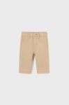 Дитячі бавовняні штанці Mayoral Newborn колір коричневий однотонні
