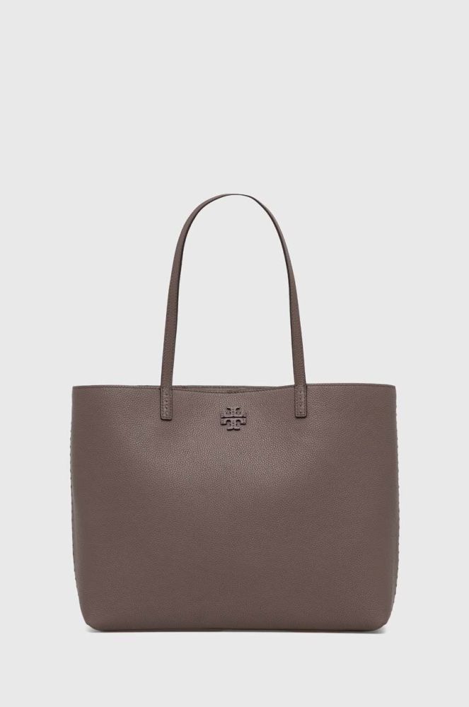 Шкіряна сумочка Tory Burch колір сірий (3548095)