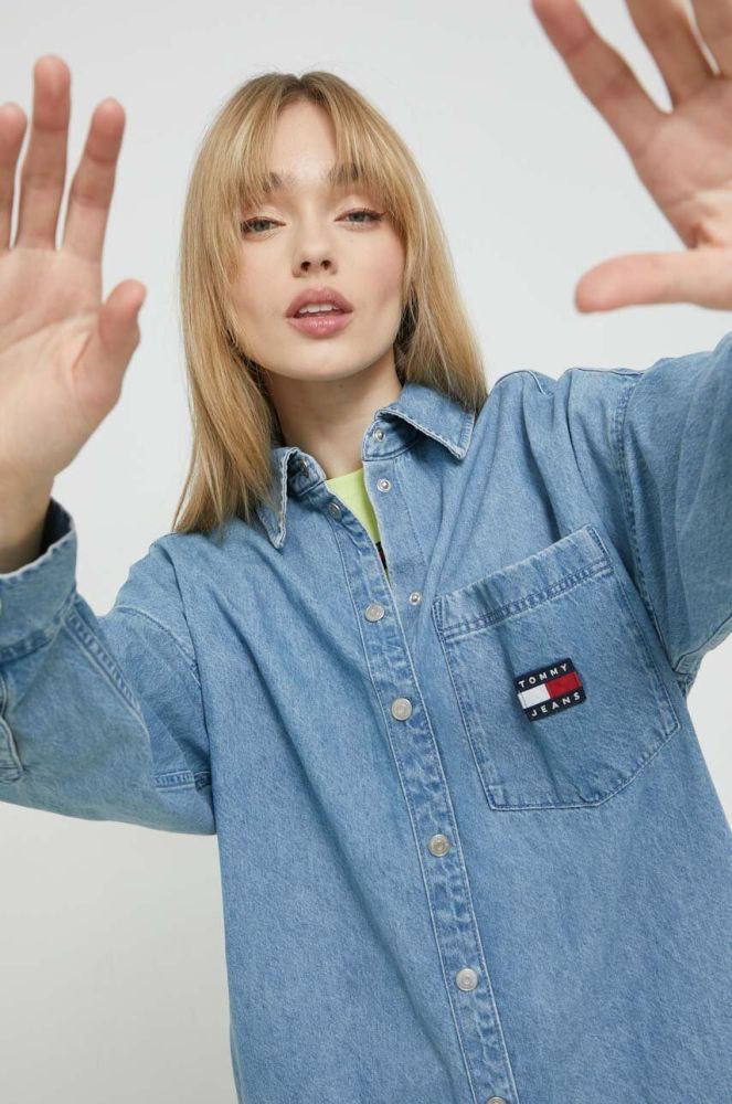 Джинсова сукня Tommy Jeans mini oversize колір блакитний (2980473)